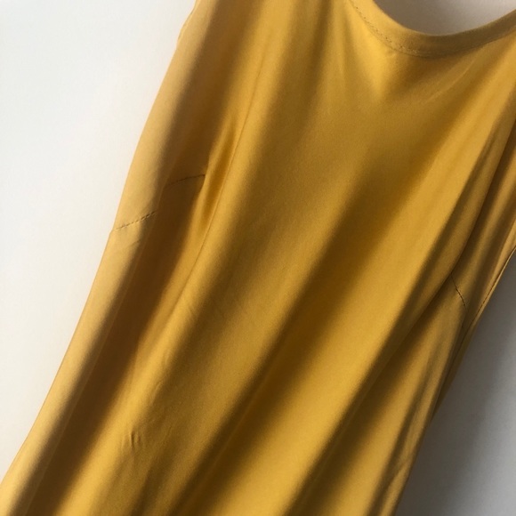 Yellow Mustard Satin Effect Maxi Dress - Picture 9 of 16